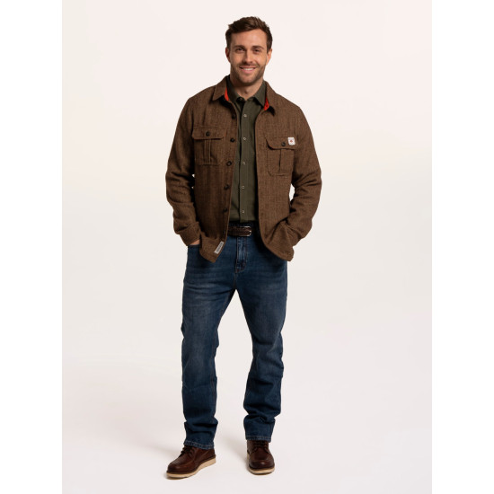 Brakeburn Farringdon Brown Herringbone Shirt