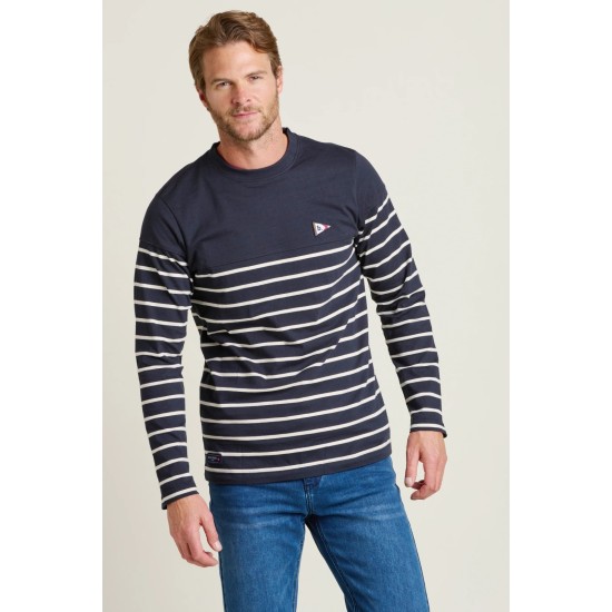 Brakeburn L/S Striped Navy T