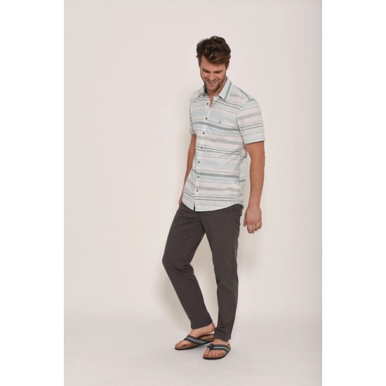 Brakeburn S/S Stripe Shirt Blue