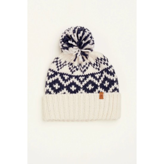 Brakeburn Fairisle Beanie Cream