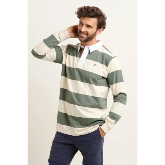 Brakeburn Cream Stripe Rugby Shirt