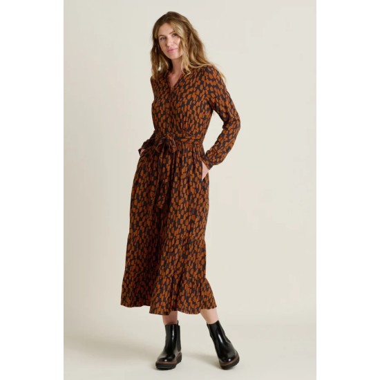 Brush Strokes Maxi Shirt Dress