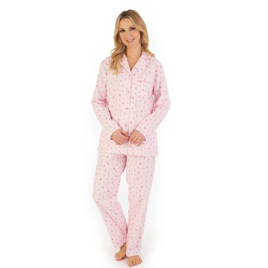 Brushed Cotton Floral Pj's-Pink