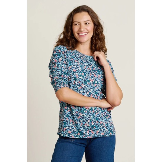 Brushed Leopard 3/4 Sleeve Top