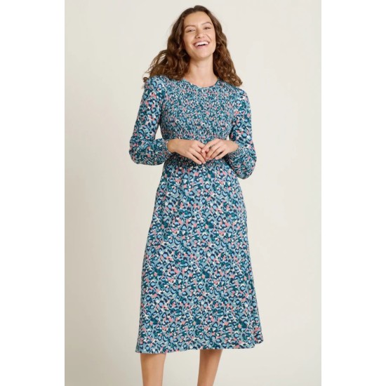 Brushed Leopard Midi Dress