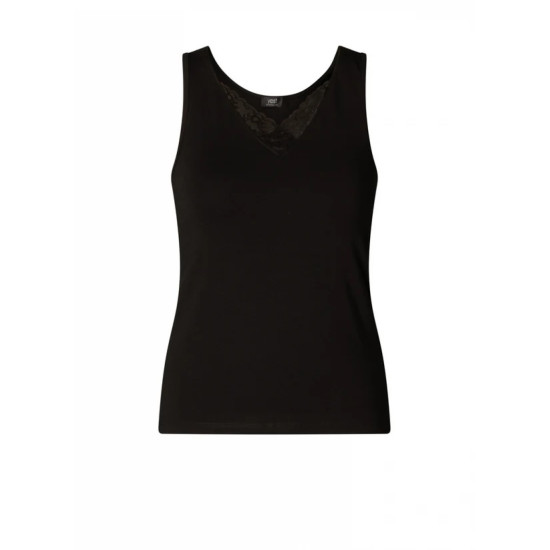 Buffy Lace Detail Vest Top- Black