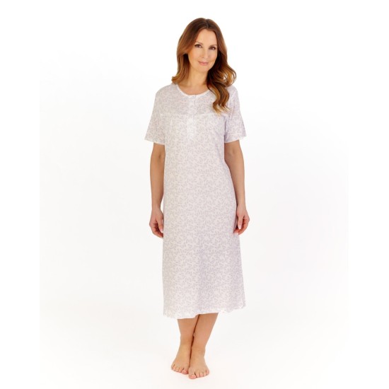 Butterfly Outline S/S Nightdress- Lilac