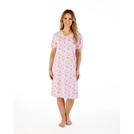 Butterfly Print S/S Jersey Nightdress Pink