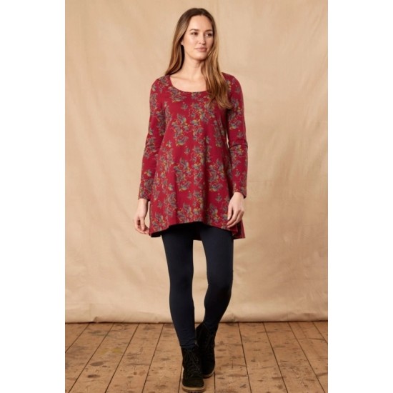 Button Back Tunic - Berry