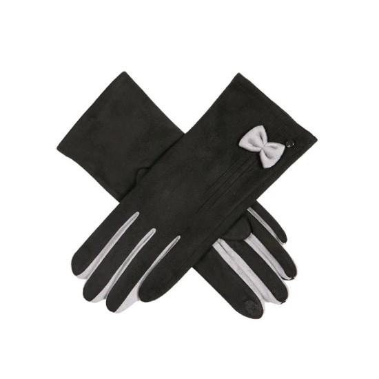 Faux Suede 2-tone Gloves