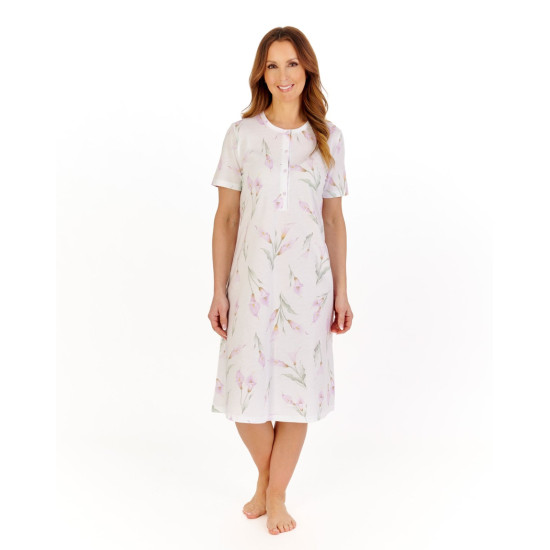 Calla Lily R/N S/S Cotton Nightie -Ivory