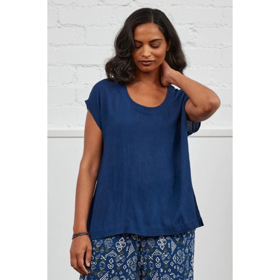 Cap Sleeve Top- Indigo