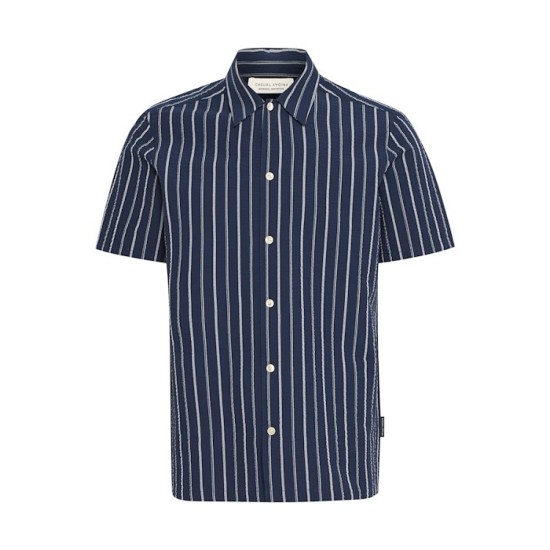 Casual Friday Seersucker Navy SS Shirt