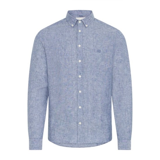 Casual Friday Linen Shirt Dress Blue