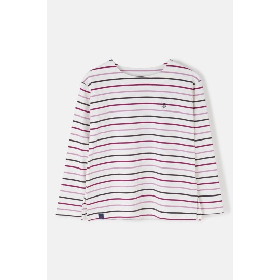 Causeway Long Sleeve- Cranberry/Pink Stripe