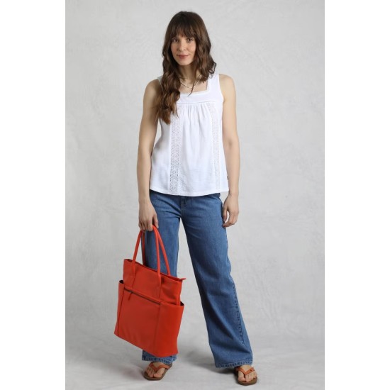 Chelle Sq/N Organic Cotton Vest- White