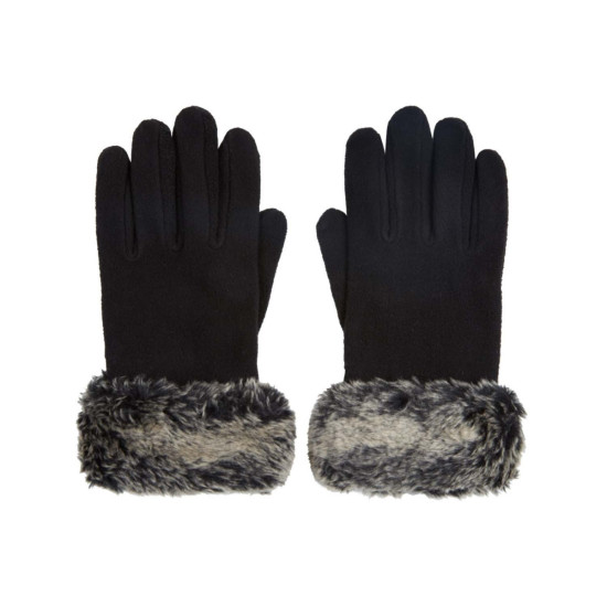 Chilton Fleece & Faux Fur Glove - Black
