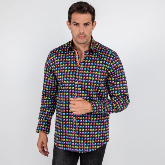 Claudio Lugli L/s Shirt- Golf Balls Black