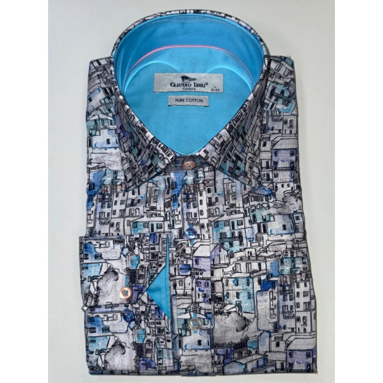 Claudio Lugli L/s Shirt- Blue Houses