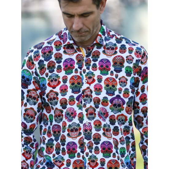 Claudio Lugli L/s Shirt- Embroidered Skulls
