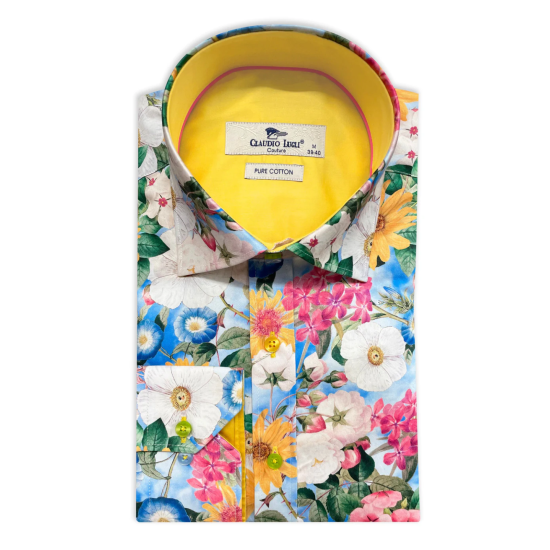 Claudio Lugli L/s Shirt- Floral Mustard
