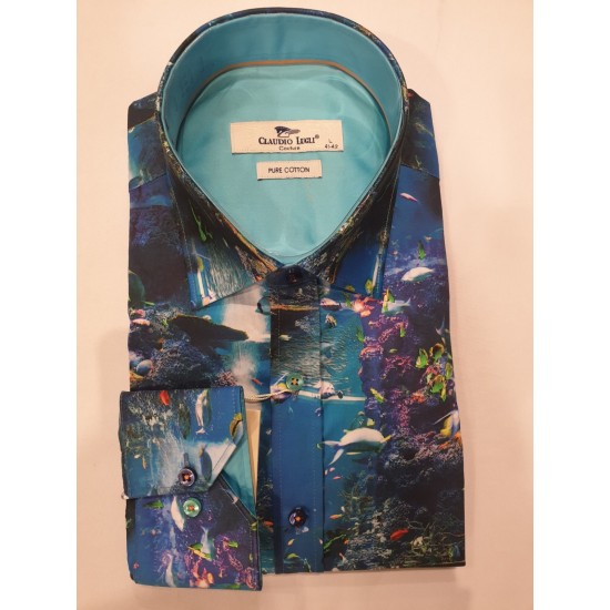 Claudio Lugli L/s Shirt- Marine