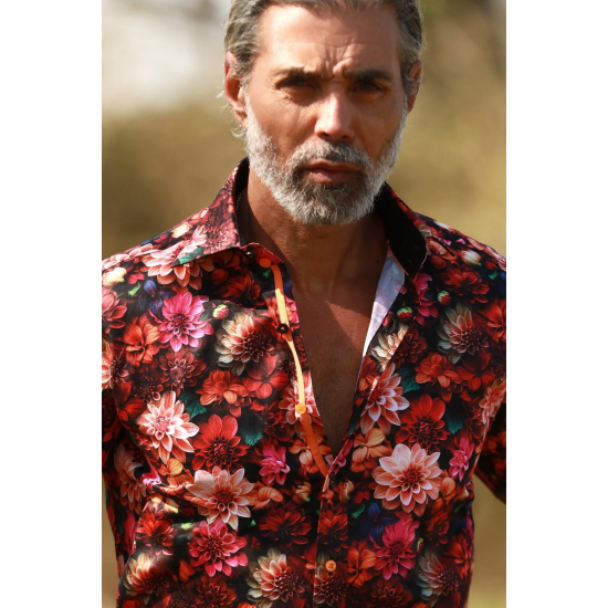 Claudio Lugli L/s Shirt- Neon Floral (Dahlia)