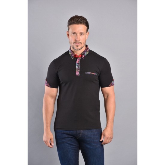 Claudio Lugli Polo Shirt- Black/Skulls