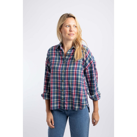 Corin Brushed Check Shirt -Aster Blue