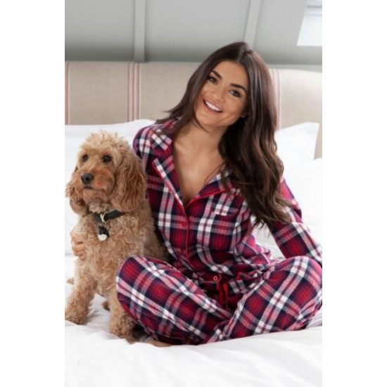 Cosy Check Brushed Cotton Pyjamas -Red/White/Navy