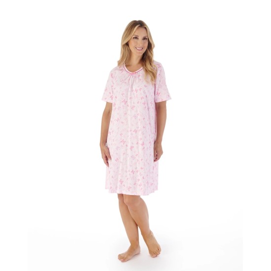 Cotton Jersey S/S Nightie-Pink Butterfly