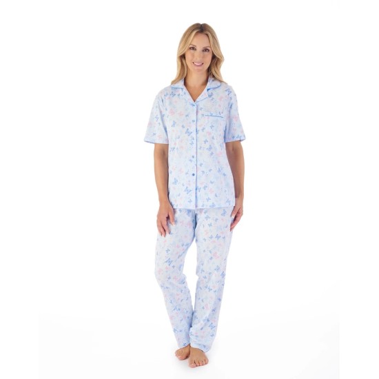 Cotton Jersey Pyjamas- Blue Butterfly
