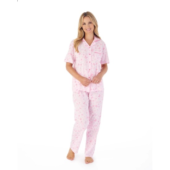 Cotton Jersey Pyjamas- Pink Butterfly