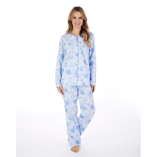 Peony Cotton L/S Pyjamas- Blue