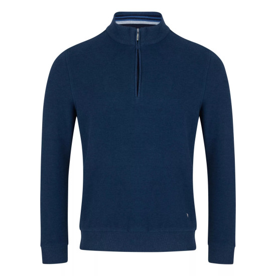 Cotton Rich 1/4 Zip Sweat- Blue