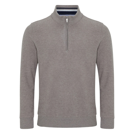 Cotton Rich 1/4 Zip Sweat- Stone