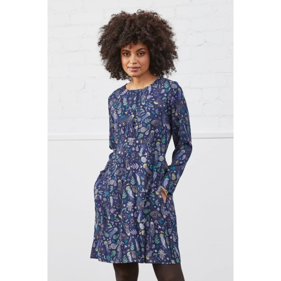 Crepe L/s Tunic Dress - Twilight