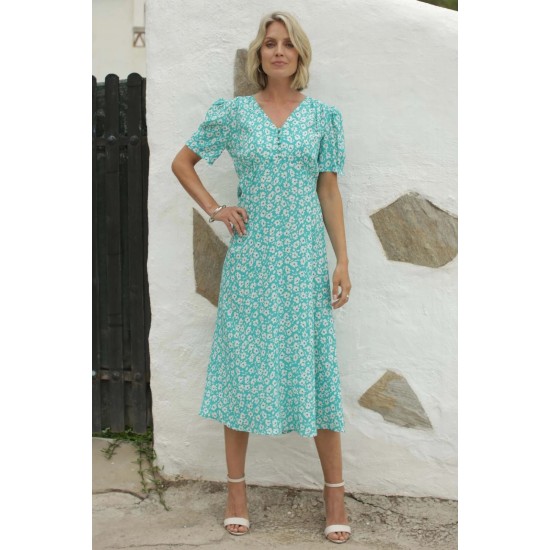 Daisy Tea Dress- Seagreen