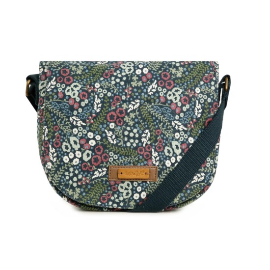 Delia Printed Canvas Bag- Navy
