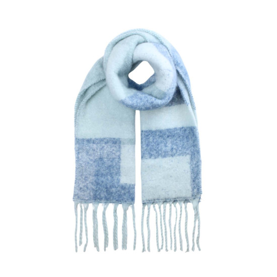 Demi Geometric Superfluffy Scarf - Duck Egg