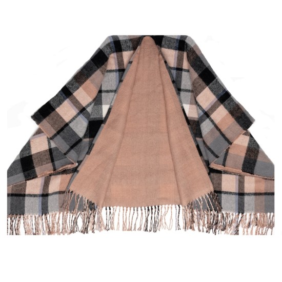 Derry Reversible Cape- Pink Check