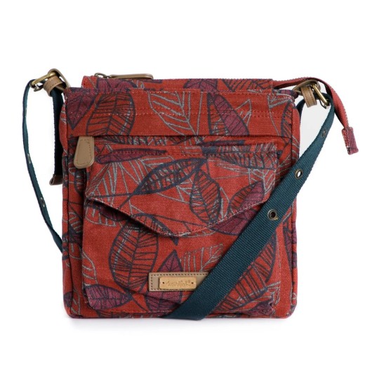 Dibley Canvas Cross Body Bag- Rich Red