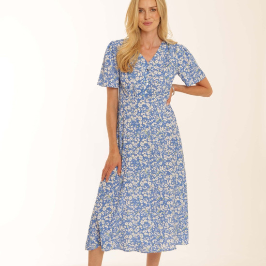 Ditsy Tea Dress- Blue