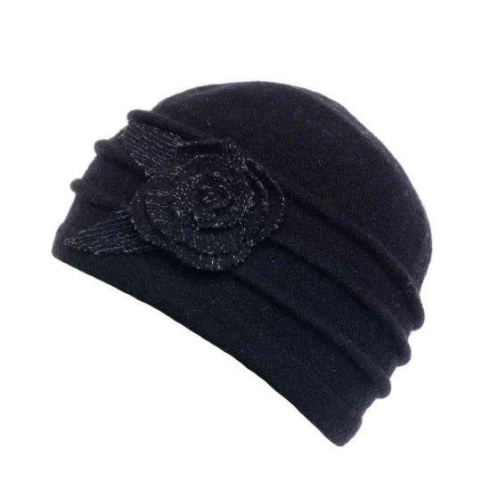 Donna Felt Flower- Black