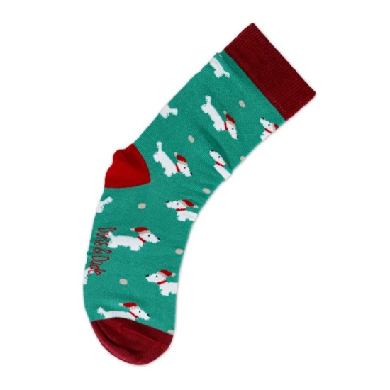 Doris & Dude Bamboo Socks - Green Scottie