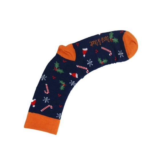 Doris & Dude Bamboo Socks - Navy Xmas Fun
