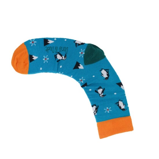 Doris & Dude Bamboo Socks - Teal Penguin
