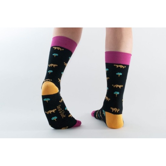  Doris & Dude Bamboo Socks Black Cheetah