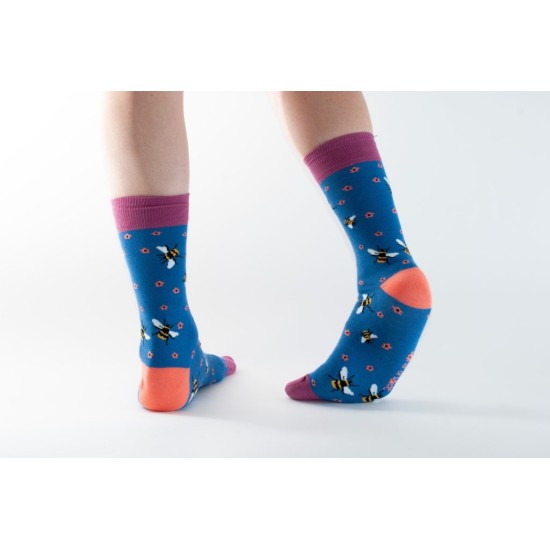  Doris & Dude Bamboo Socks Blue Bees