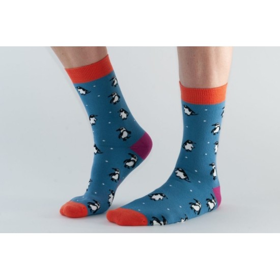  Doris & Dude Bamboo Socks Blue Penguin